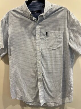 Ben Sherman Light Blue Short Sleeve Button Down Shirt Men's Medium